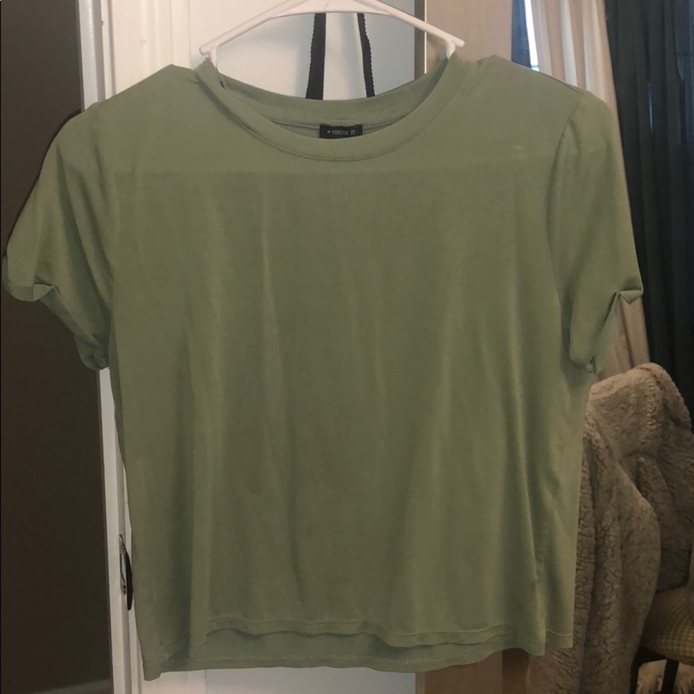 green crop top